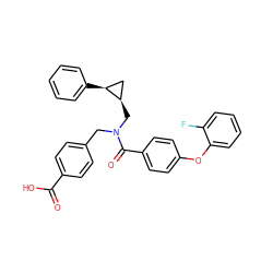 O=C(O)c1ccc(CN(C[C@@H]2C[C@@H]2c2ccccc2)C(=O)c2ccc(Oc3ccccc3F)cc2)cc1 ZINC001772626223