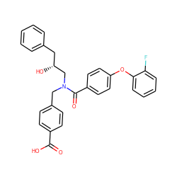 O=C(O)c1ccc(CN(C[C@H](O)Cc2ccccc2)C(=O)c2ccc(Oc3ccccc3F)cc2)cc1 ZINC001772625967