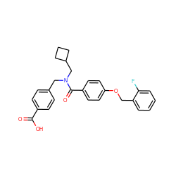 O=C(O)c1ccc(CN(CC2CCC2)C(=O)c2ccc(OCc3ccccc3F)cc2)cc1 ZINC001772650058