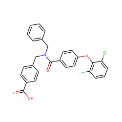 O=C(O)c1ccc(CN(Cc2ccccc2)C(=O)c2ccc(Oc3c(F)cccc3Cl)cc2)cc1 ZINC001772604678