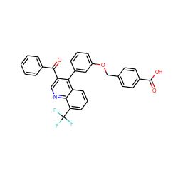 O=C(O)c1ccc(COc2cccc(-c3c(C(=O)c4ccccc4)cnc4c(C(F)(F)F)cccc34)c2)cc1 ZINC000014972469