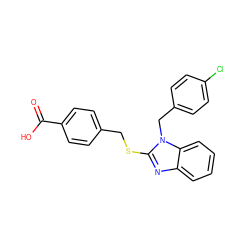 O=C(O)c1ccc(CSc2nc3ccccc3n2Cc2ccc(Cl)cc2)cc1 ZINC000026946778