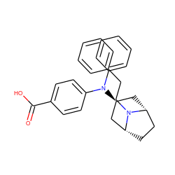 O=C(O)c1ccc(N(c2ccccc2)[C@H]2C[C@@H]3CC[C@H](C2)N3CCc2ccccc2)cc1 ZINC000100855489