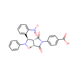 O=C(O)c1ccc(N2C(=O)[C@@H]3[C@@H](ON(c4ccccc4)[C@H]3c3ccccc3[N+](=O)[O-])C2=O)cc1 ZINC000084687113