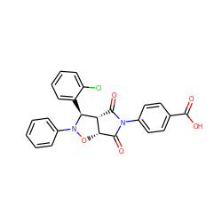 O=C(O)c1ccc(N2C(=O)[C@@H]3[C@@H](ON(c4ccccc4)[C@H]3c3ccccc3Cl)C2=O)cc1 ZINC000084671686