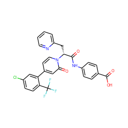 O=C(O)c1ccc(NC(=O)[C@@H](Cc2ccccn2)n2ccc(-c3cc(Cl)ccc3C(F)(F)F)cc2=O)cc1 ZINC001772569705