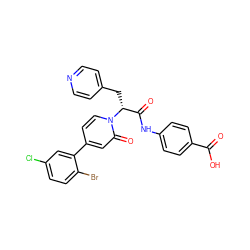 O=C(O)c1ccc(NC(=O)[C@@H](Cc2ccncc2)n2ccc(-c3cc(Cl)ccc3Br)cc2=O)cc1 ZINC001772623062