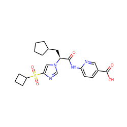 O=C(O)c1ccc(NC(=O)[C@H](CC2CCCC2)n2cnc(S(=O)(=O)C3CCC3)c2)nc1 ZINC000103241224