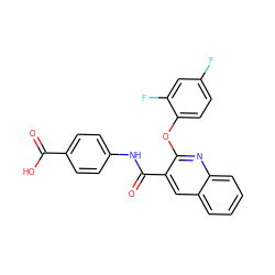 O=C(O)c1ccc(NC(=O)c2cc3ccccc3nc2Oc2ccc(F)cc2F)cc1 ZINC000143158253