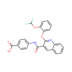 O=C(O)c1ccc(NC(=O)c2cc3ccccc3nc2Oc2ccccc2OC(F)F)cc1 ZINC000143166243