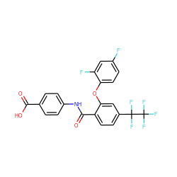 O=C(O)c1ccc(NC(=O)c2ccc(C(F)(F)C(F)(F)F)cc2Oc2ccc(F)cc2F)cc1 ZINC000143197394