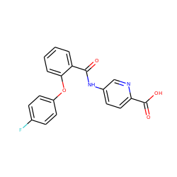 O=C(O)c1ccc(NC(=O)c2ccccc2Oc2ccc(F)cc2)cn1 ZINC000143190648