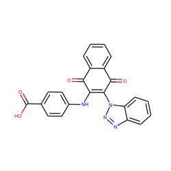 O=C(O)c1ccc(NC2=C(n3nnc4ccccc43)C(=O)c3ccccc3C2=O)cc1 ZINC000001267755