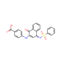 O=C(O)c1ccc(NC2=C/C(=N/S(=O)(=O)c3ccccc3)c3ccccc3C2=O)cc1 ZINC000100432688