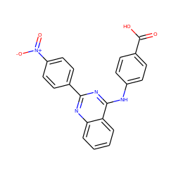 O=C(O)c1ccc(Nc2nc(-c3ccc([N+](=O)[O-])cc3)nc3ccccc23)cc1 ZINC000000949095