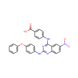 O=C(O)c1ccc(Nc2nc(Nc3ccc(Oc4ccccc4)cc3)nc3ccc([N+](=O)[O-])cc23)cc1 ZINC000071317941