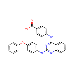 O=C(O)c1ccc(Nc2nc(Nc3ccc(Oc4ccccc4)cc3)nc3ccccc23)cc1 ZINC000028566239