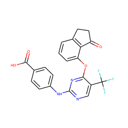 O=C(O)c1ccc(Nc2ncc(C(F)(F)F)c(Oc3cccc4c3C(=O)CC4)n2)cc1 ZINC000145979602