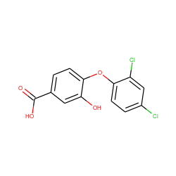 O=C(O)c1ccc(Oc2ccc(Cl)cc2Cl)c(O)c1 ZINC000028869369