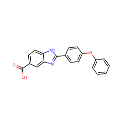 O=C(O)c1ccc2[nH]c(-c3ccc(Oc4ccccc4)cc3)nc2c1 ZINC000013612036