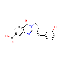 O=C(O)c1ccc2c(=O)n3c(nc2c1)/C(=C/c1cccc(O)c1)CC3 ZINC000007156518