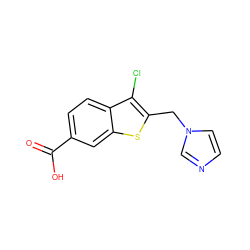 O=C(O)c1ccc2c(Cl)c(Cn3ccnc3)sc2c1 ZINC000029400801