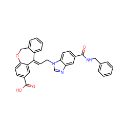 O=C(O)c1ccc2c(c1)/C(=C/Cn1cnc3cc(C(=O)NCc4ccccc4)ccc31)c1ccccc1CO2 ZINC000013727079