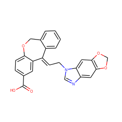 O=C(O)c1ccc2c(c1)/C(=C/Cn1cnc3cc4c(cc31)OCO4)c1ccccc1CO2 ZINC000100641908