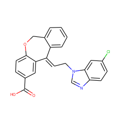 O=C(O)c1ccc2c(c1)/C(=C/Cn1cnc3ccc(Cl)cc31)c1ccccc1CO2 ZINC000100641913