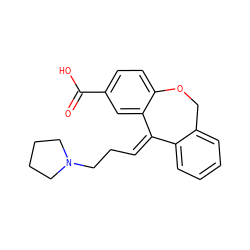 O=C(O)c1ccc2c(c1)/C(=C\CCN1CCCC1)c1ccccc1CO2 ZINC000013455787