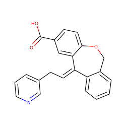 O=C(O)c1ccc2c(c1)/C(=C\Cc1cccnc1)c1ccccc1CO2 ZINC000003801387