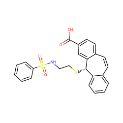 O=C(O)c1ccc2c(c1)[C@@H](SCCNS(=O)(=O)c1ccccc1)c1ccccc1C=C2 ZINC000002022172