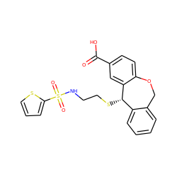 O=C(O)c1ccc2c(c1)[C@@H](SCCNS(=O)(=O)c1cccs1)c1ccccc1CO2 ZINC000002022174