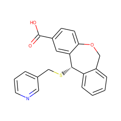 O=C(O)c1ccc2c(c1)[C@@H](SCc1cccnc1)c1ccccc1CO2 ZINC000002012843