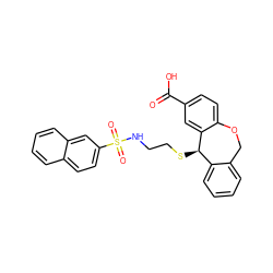 O=C(O)c1ccc2c(c1)[C@H](SCCNS(=O)(=O)c1ccc3ccccc3c1)c1ccccc1CO2 ZINC000013726954