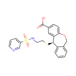 O=C(O)c1ccc2c(c1)[C@H](SCCNS(=O)(=O)c1cccnc1)c1ccccc1CO2 ZINC000013726960