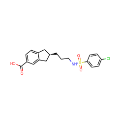 O=C(O)c1ccc2c(c1)C[C@H](CCCNS(=O)(=O)c1ccc(Cl)cc1)C2 ZINC000027326776