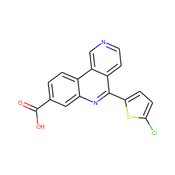 O=C(O)c1ccc2c(c1)nc(-c1ccc(Cl)s1)c1ccncc12 ZINC000059222440