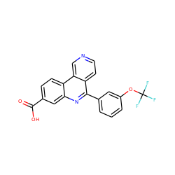 O=C(O)c1ccc2c(c1)nc(-c1cccc(OC(F)(F)F)c1)c1ccncc12 ZINC000073223143