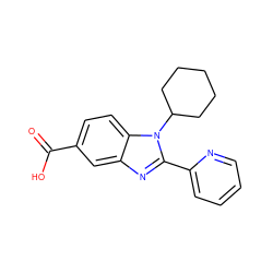 O=C(O)c1ccc2c(c1)nc(-c1ccccn1)n2C1CCCCC1 ZINC000013588408