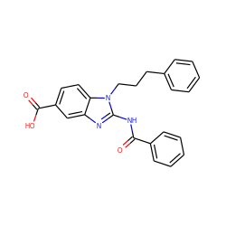 O=C(O)c1ccc2c(c1)nc(NC(=O)c1ccccc1)n2CCCc1ccccc1 ZINC000095099973