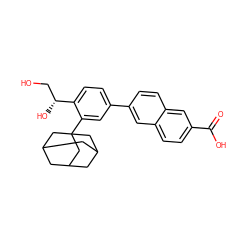 O=C(O)c1ccc2cc(-c3ccc([C@H](O)CO)c(C45CC6CC(CC(C6)C4)C5)c3)ccc2c1 ZINC000013745051