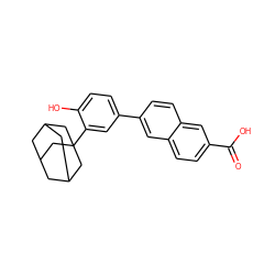 O=C(O)c1ccc2cc(-c3ccc(O)c(C45CC6CC(CC(C6)C4)C5)c3)ccc2c1 ZINC000003936873