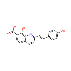 O=C(O)c1ccc2ccc(/C=C/c3ccc(O)cc3)nc2c1O ZINC000005933152