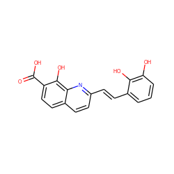 O=C(O)c1ccc2ccc(/C=C/c3cccc(O)c3O)nc2c1O ZINC000049783815