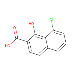 O=C(O)c1ccc2cccc(Cl)c2c1O ZINC000000615885