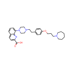 O=C(O)c1ccc2cccc(N3CCN(CCc4ccc(OCCCN5CCCCCC5)cc4)CC3)c2n1 ZINC001772600697