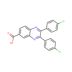 O=C(O)c1ccc2nc(-c3ccc(Cl)cc3)c(-c3ccc(Cl)cc3)nc2c1 ZINC000002839613