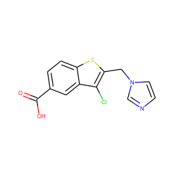 O=C(O)c1ccc2sc(Cn3ccnc3)c(Cl)c2c1 ZINC000029396566