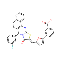 O=C(O)c1cccc(-c2ccc(/C=c3\sc4n(c3=O)[C@H](c3cccc(F)c3)C3=C(N=4)c4ccccc4CC3)o2)c1 ZINC000049793801